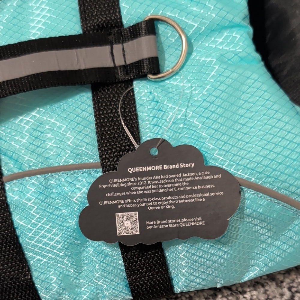 Shark Fin Dog Life Vest - Teal - Picture 6 of 6